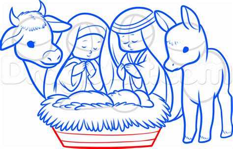 How To Draw A Nativity Scene Nativity Scene Drawing Nativity Scene | Images and Photos finder