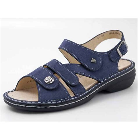 Finn Comfort Women's Gomera Sandal Blue Leather | Laurie's Shoes