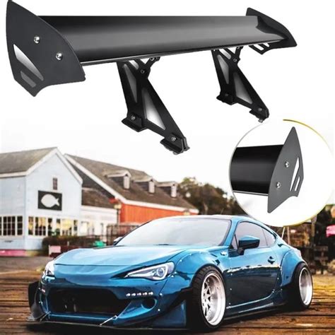 110cm Adjustable Black Rear Racing GT Spoiler Wing Lightweight Aluminum Car GT Rear Trunk Wing ...