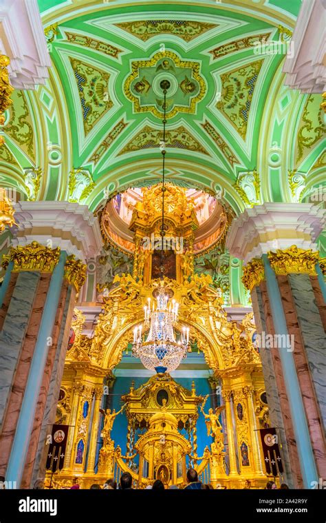 The interior of the Peter and Paul Cathedral, a Russian Orthodox ...