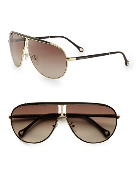 Ermenegildo zegna Vintage Aviator Sunglasses in Metallic for Men | Lyst