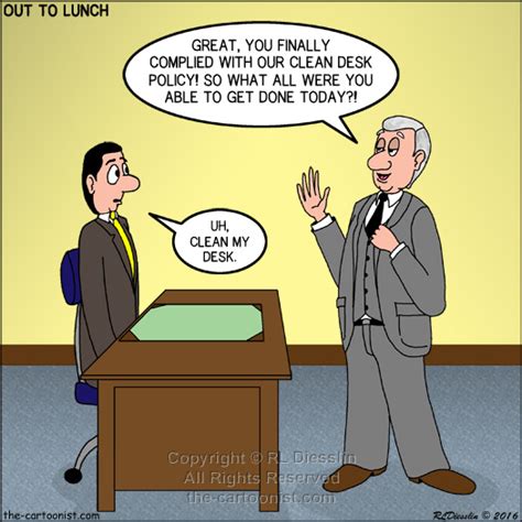 Simple Clean Desk Policy Template Strategic Leadership, Clean Desk, Out To Lunch, Funny Cartoons ...