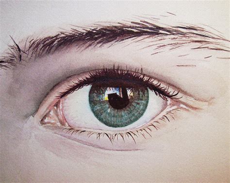 Eye Realistic Watercolor Watercolour Realism Painting by Irina Sztukowski - Fine Art America