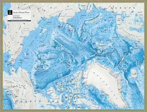 Arctic Ocean Floor Wall Map by National Geographic - MapSales