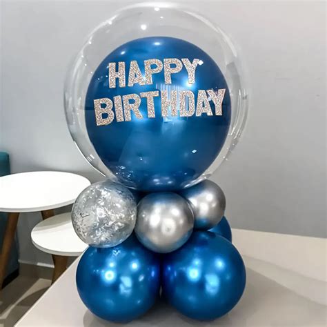 Happy Birthday Chrome Balloon Set-Blue | Balloon Decoration in Patna | TogetherV