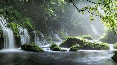 3840x2160 Green Forest Waterfall 4k Hd 4k Wallpapers Images | Images ...