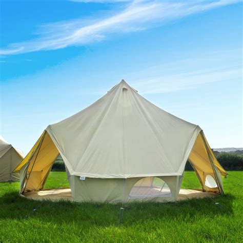 7m Sandstone Canvas Bell Tent - Quad Door | Canvas bell tent, Bell tent, Tent