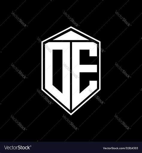 De logo monogram with emblem shape combination Vector Image