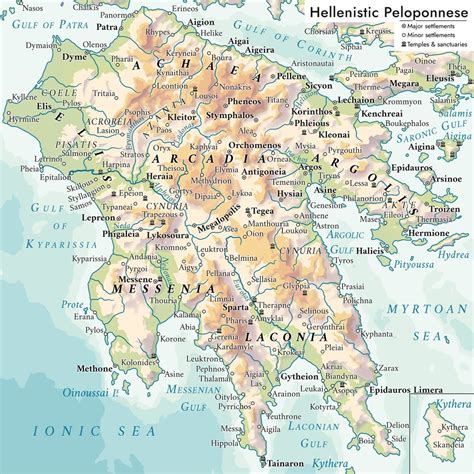 A map of the region of the Peloponnese during the... - Maps on the Web