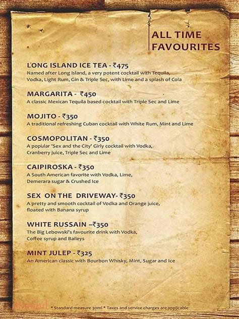 Menu of The Black Pearl, Marathahalli, Bangalore | Dineout