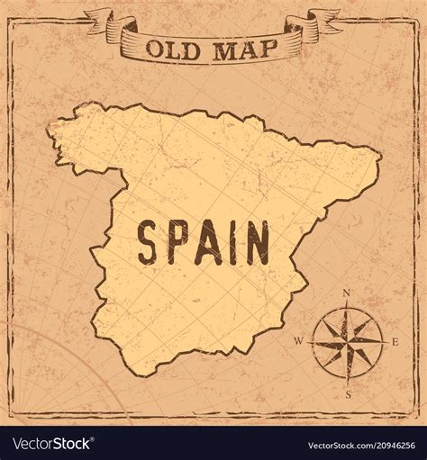 Old style spain map Royalty Free Vector Image - VectorStock