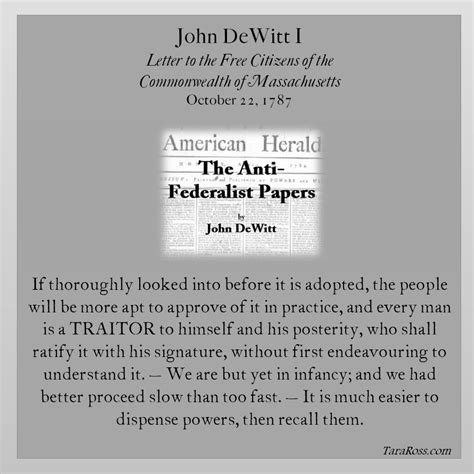 The Anti-Federalist Papers: John DeWitt I