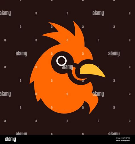 Chicken logo design. Cute drawing chicken. Minimalist cartoon flat design. Vector illustration ...