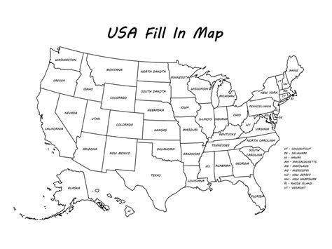 Usa Fill In Map | Kinderzimmer 2018