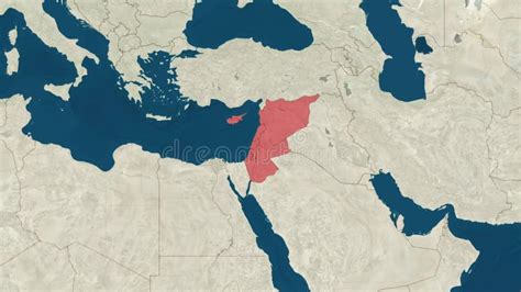 Zoom in To the Map of Levant Countries, Textless Stock Footage - Video ...