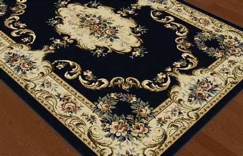 Black Traditional Oriental Border Floral Area Rug Roses Medallion ...