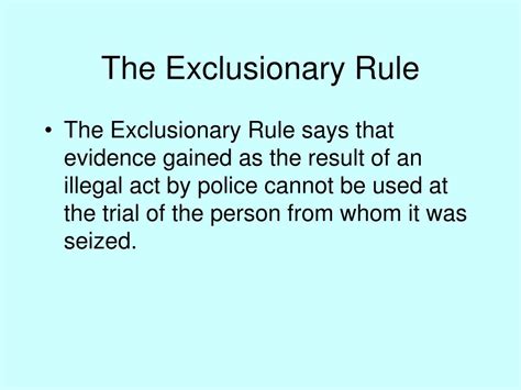 PPT - Exclusionary Rule PowerPoint Presentation, free download - ID:313580