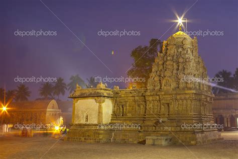 Thanjavur Brihadeeswarar Temple at night. One of the world heritage sites. Stock Photo by ...