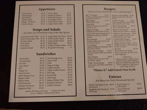 Menu of Dickies in Youngstown, OH 44509