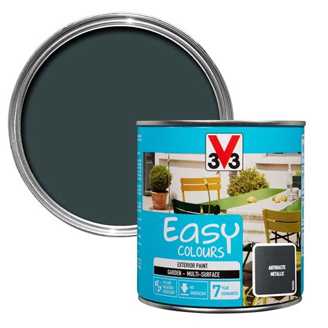 V33 Easy Anthracite Metallic Furniture Paint 500 ml | Departments | DIY ...