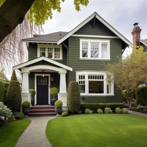 3+ Dark Green Exterior House Color Ideas for a Nature-Inspired Home • 333+ Images … | Green ...