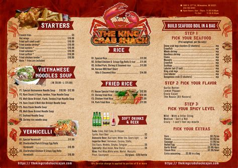 Our Menu - Seafood Restaurant | The King Crab Shack 27th Street of Milwaukee, Wisconsin 53221 ...