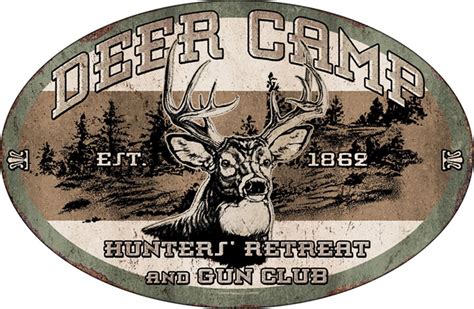 Deer Camp Tin Sign