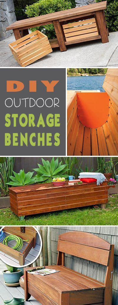 DIY Outdoor Storage Benches | Outdoor storage bench, Diy bench outdoor ...