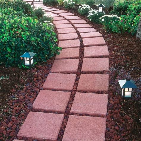 Pavestone 12 in. x 12 in. x 1.5 in. River Red Square Concrete Step Stone-71251 - The Home Depot ...