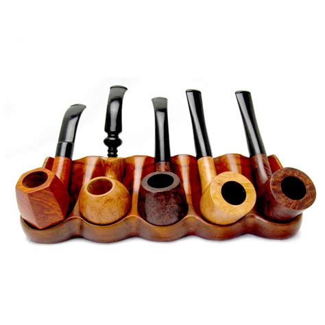 Solid Wood 5Pcs Egg Tobacco Pipe Stand Smoking Pipe Holder Smoking Pipes Tobacco Pipe Rack Hold ...