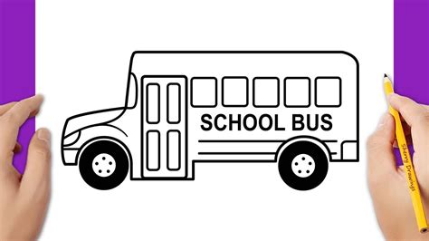 How to draw a school bus - YouTube