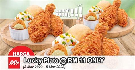 Marrybrown 3 Lucky Plate for RM33 Promotion (3 Mar 2023 - 5 Mar 2023)