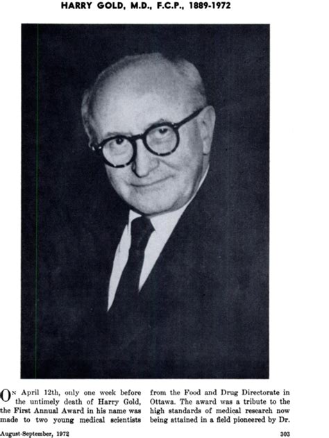 HARRY GOLD, M.D., F.C.P., 1889–1972 - Hutcheon - 1972 - The Journal of ...