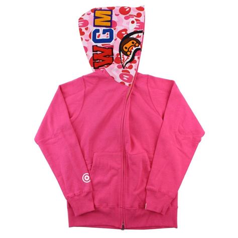 Bape Pink Camo Baby Milo Shark Full Zip Hoodie | SaruGeneral