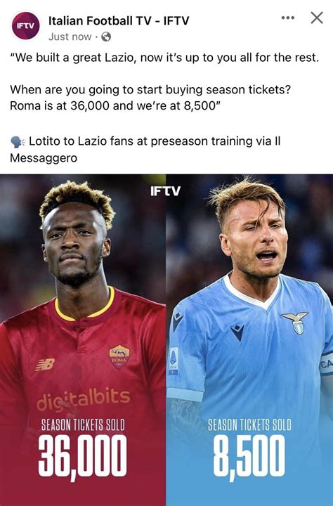 Roma have sold over 4x more season tickets than Lazio have so far : r/Calcio