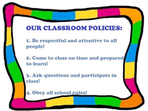 Classroom Rules - Ms. Yoon's Middle school Classroom