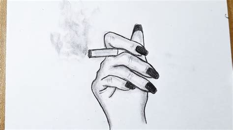 How to draw a hand with cigarette || Hand drawing step by step ...