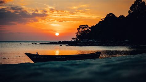 Boat At Sunset Wallpapers - Wallpaper Cave