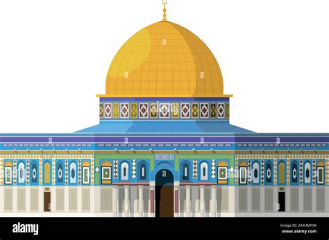 Dome of the Rock (Jerusalem). Isolated on white background vector illustration Stock Vector ...