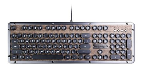 Azio Retro Classic Vintage Typewriter Mechanical USB Keyboard Elwood MK ...