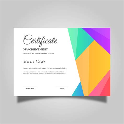 Flat Colorful Certificate Vector Template 278006 Vector Art at Vecteezy