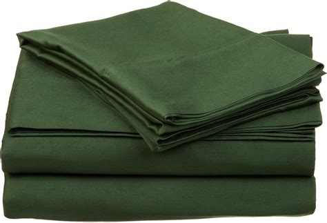 Amazon.com: SUPERIOR 300 Thread Count Deep Pocket Cotton Sateen Bed Sheet Set Hunter Green ...