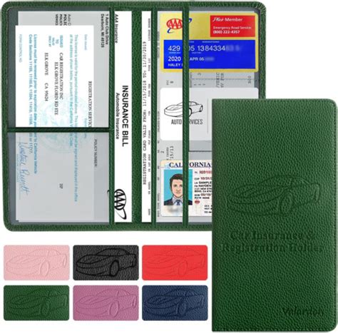 Car Registration And Insurance Card Holder Vehicle Glove Box Document Organizer | eBay