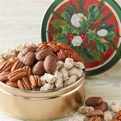 Holiday Greetings Tin, Gift Boxes & Tins: Priester's Pecans - Wholesale