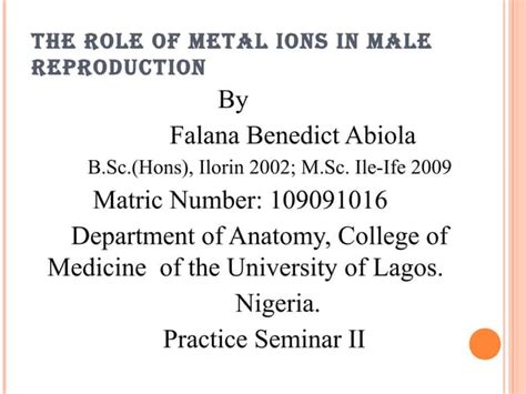 Role of metal ions | PPT