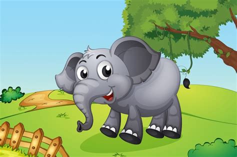 Free Vector | An elephant jumping inside the wooden fence