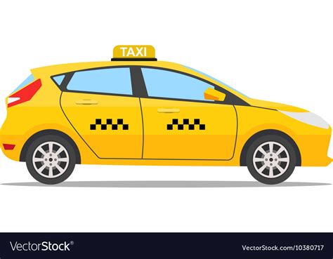 Yellow taxi car Royalty Free Vector Image - VectorStock