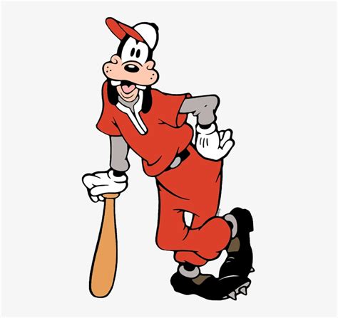 Download Leaning On Baseball Bat Mickey Mouse Mickey Mouse Goofy - Goofy Baseball Clip Art ...