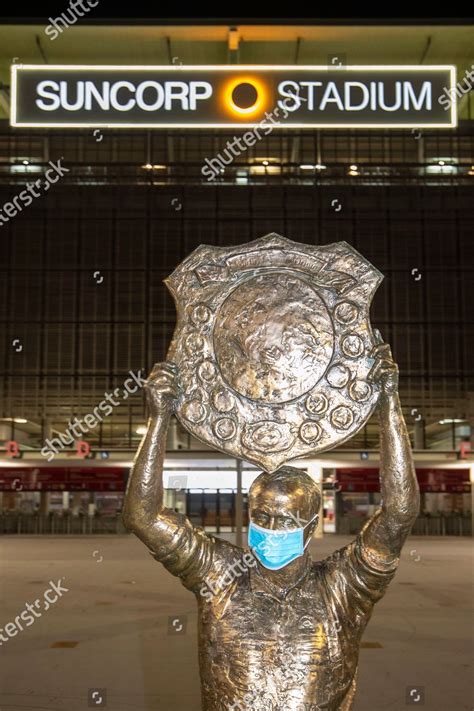 Wally Lewis Statue Seen Wearing Protective Editorial Stock Photo ...