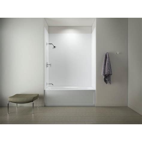 KOHLER Choreograph 60in. X 32 in. x 72 in. 5-Piece Bath/Shower Wall Surround in White for 72 in ...